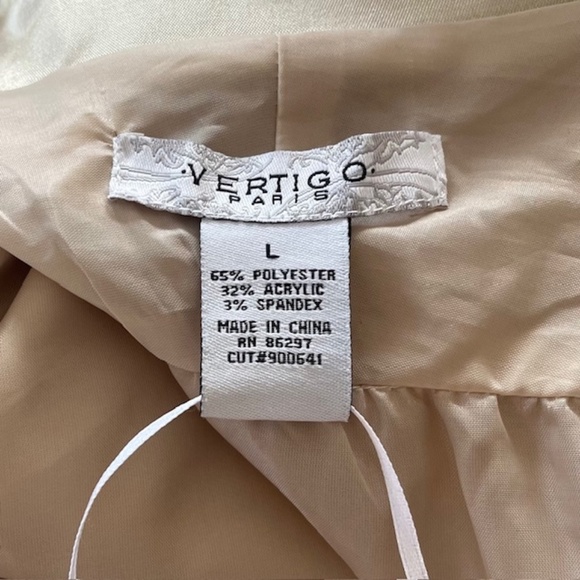 Vertigo Paris Gold Satin Trench Coat size large - Picture 5 of 6